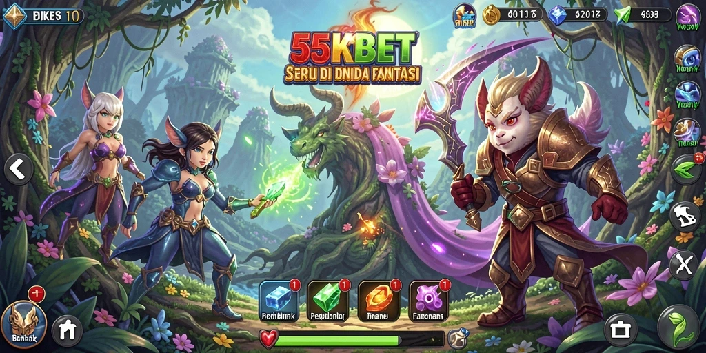 Tampilan gameplay seru dalam petualangan fantastis 55KBET.