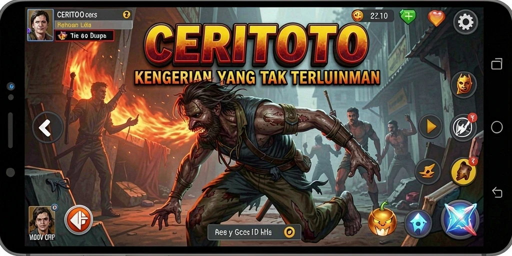 Tampilan gameplay CERITOTO yang menegangkan dan penuh misteri.