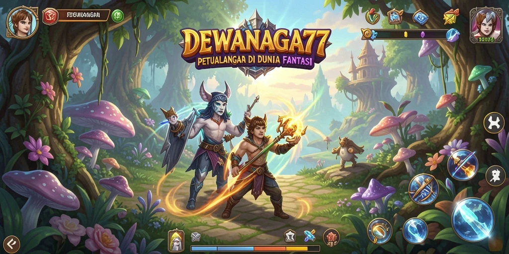 Screenshot gameplay DEWANAGA77 menampilkan petualangan mendebarkan di dunia fantasi.