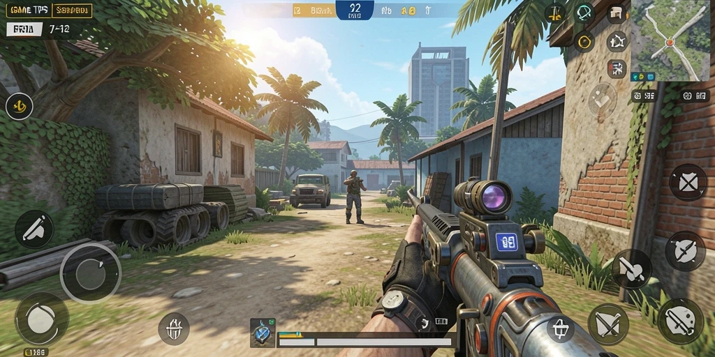 Gameplay F32 yang intens dan seru dalam pertempuran TPS.