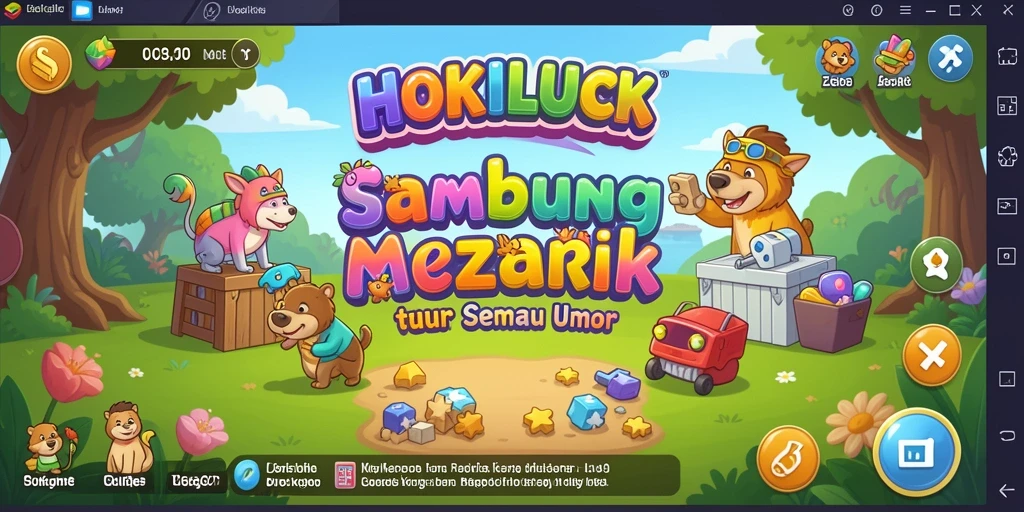 Screenshot gameplay HOKILUCK menampilkan tantangan puzzle yang seru.