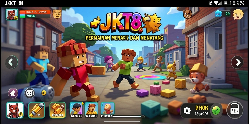 Tangkapan layar gameplay JKT8 yang menampilkan berbagai tantangan Puzzle.