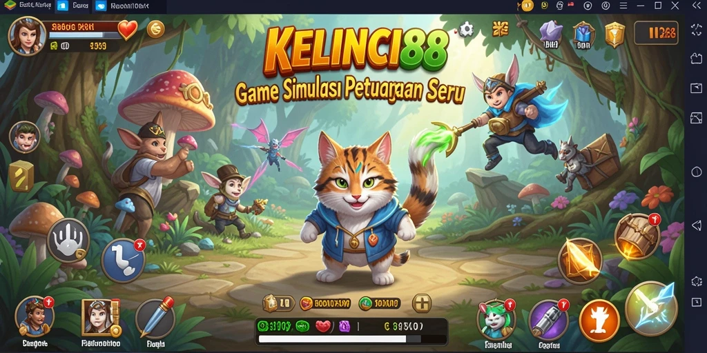 Tampilan gameplay <strong>KELINCI88</strong> yang penuh warna dan interaktif.