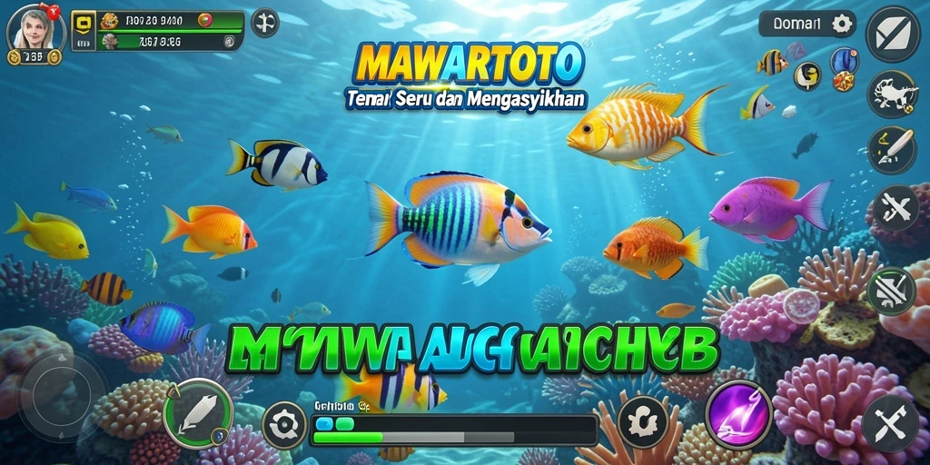Screenshot gameplay <strong>MAWARTOTO</strong> yang menunjukkan aksi menembak ikan.
