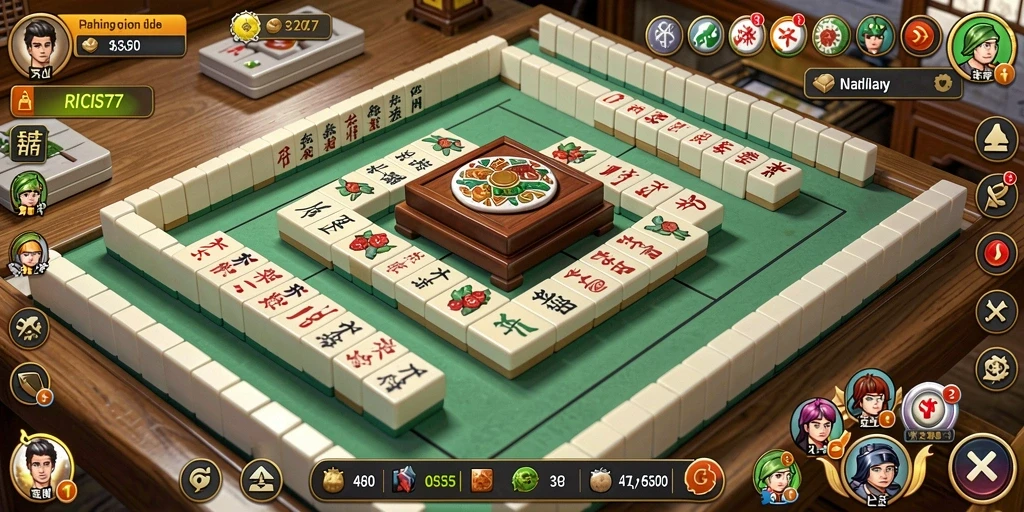 Tampilan gameplay RICIS77 yang menarik dalam permainan Mahjong.