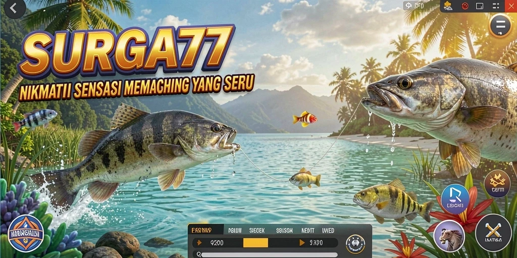 Tampilan gameplay <strong>SURGA77</strong> yang menarik saat berburu ikan.