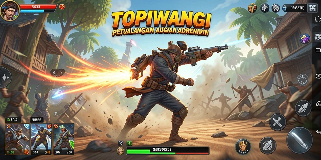 Tangkapan layar dari gameplay menegangkan di TOPIWANGI.