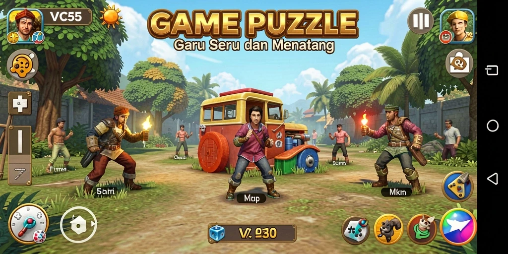 Tampilan gameplay VC55 yang menampilkan keseruan teka-teki Puzzle.
