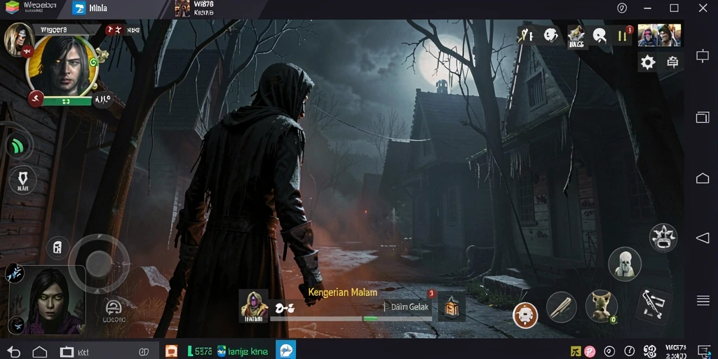 Screenshot gameplay yang menampilkan adegan menakutkan dalam WE878.