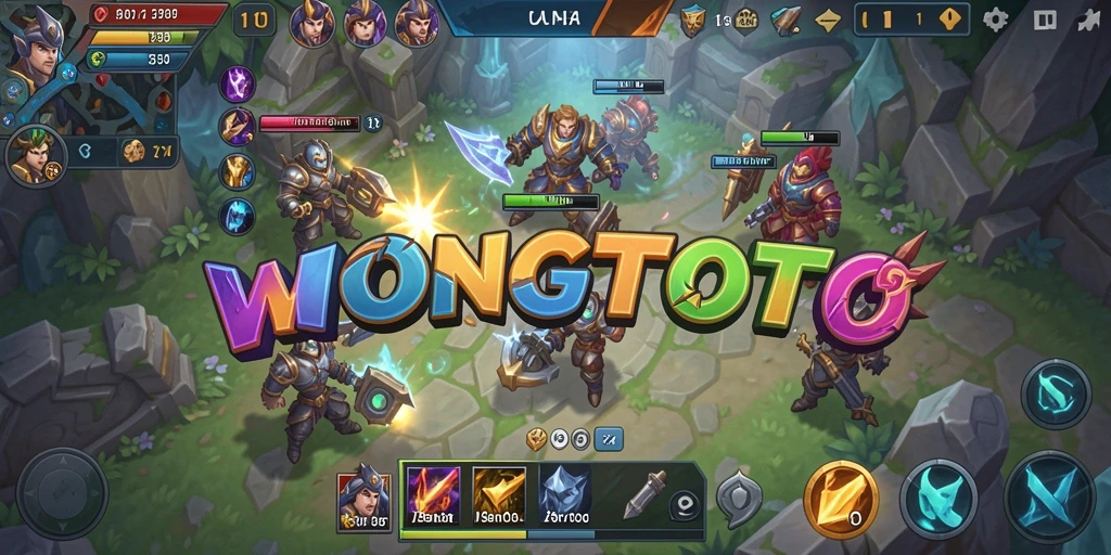 Tangkapan layar WONGTOTO menampilkan pertempuran seru dalam gameplay MOBA.