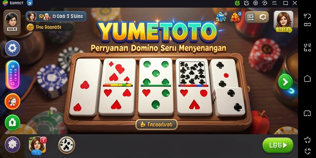 Screenshot gameplay YUMETOTO yang menunjukkan aksi seru permainan Domino.