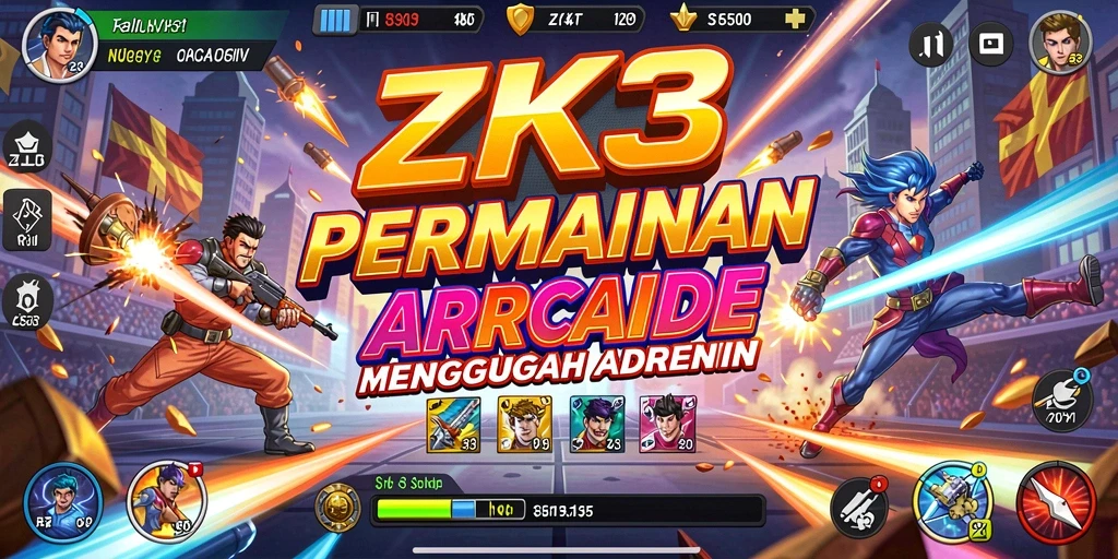 Screenshot gameplay ZK3 yang menampilkan aksi seru dan menantang.