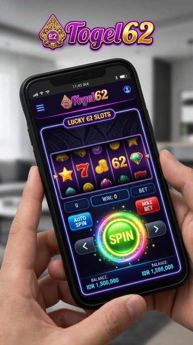 Tampilan utama aplikasi togel62 yang menarik dan user-friendly.